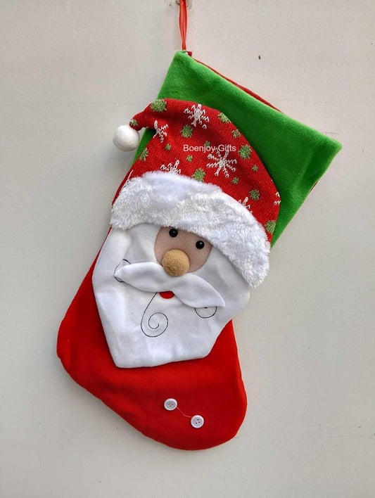 Christmas Stocking Gift Bag Large Size Santa Claus Gift Candy Socks Size Approx 15 Inch (Color C)