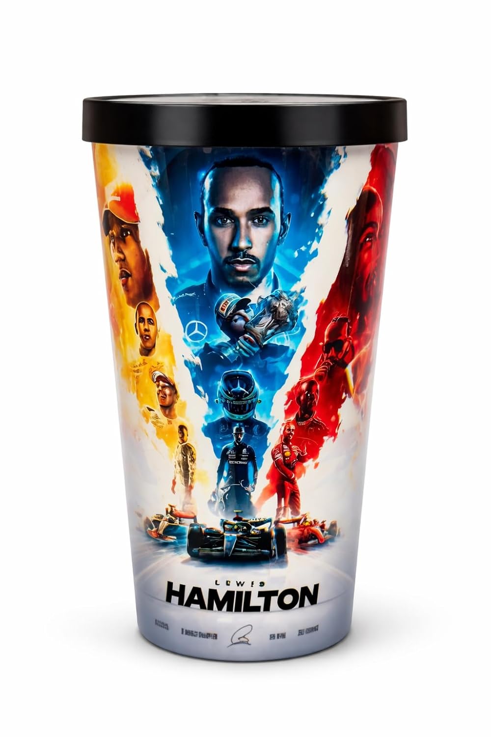 Lewis Hamilton Shipper Tumbler Bottle – 500ml Large Capacity, 19cm Height, Leakproof Plastic Shaker Cup for Gym, Protein Shake & Water | Gift for F1 Fans
