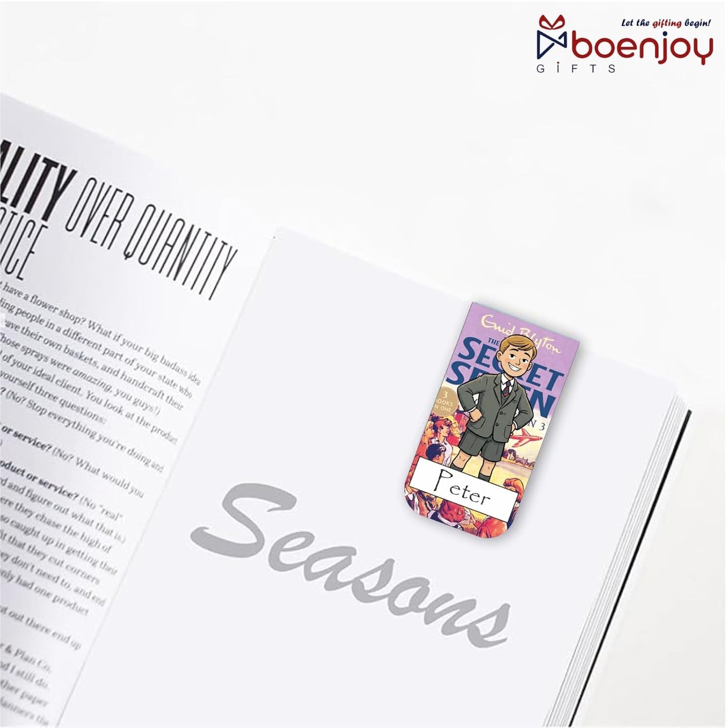 Secret Seven Bookmark Set of 10-8 Magnetic Bookmarks + 2 Paper Bookmarks for Book Lovers, Aesthetic Bookmarks, Magnetic Bookmarks for Readers (11 x 2.9 cm)