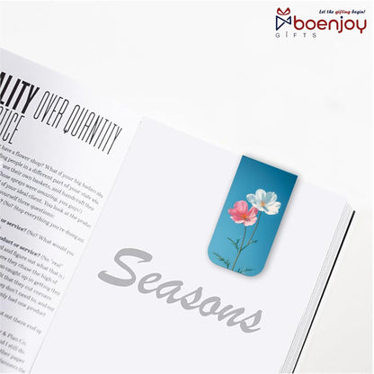 Flower Colorful Bookmark Set of 10-8 Magnetic Bookmarks + 2 Paper Bookmarks for Book Lovers, Aesthetic Bookmarks, Magnetic Bookmarks for Readers (11 x 2.9 cm) New