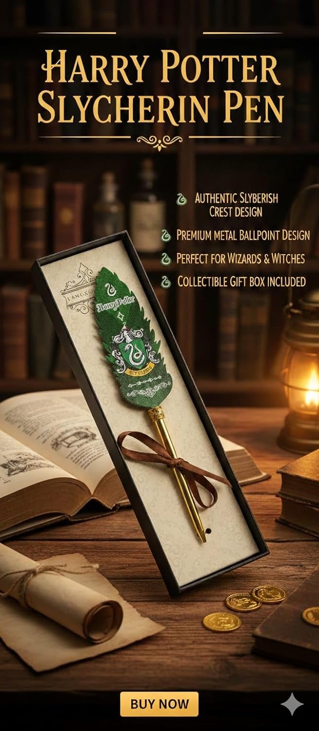 Harry Potter Inspired Quill Pen Set with Feather Dip Pen and Ink Bottle, Wizard Theme Gift (Copy)