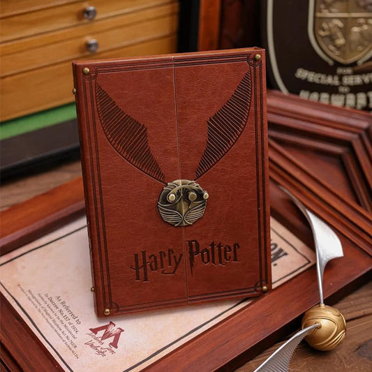 Harry Potter Vintage Leather Diary Notebook | Wizard Theme Journal with Lock | Ruled Pages | A5 Size (22 x 16 x 5 cm) | Gift for Fans, Students & Writers