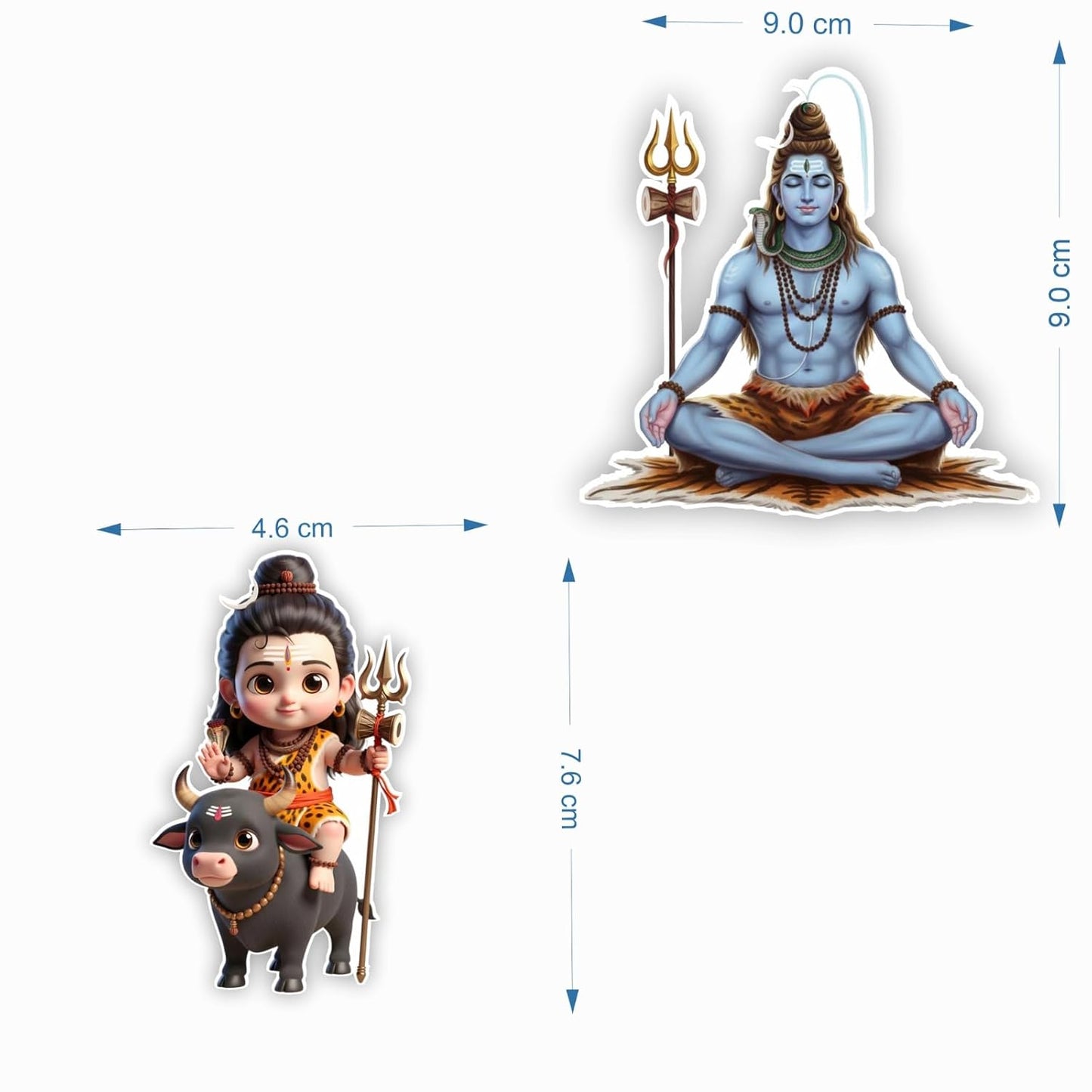 Lord Shiva & Bal Shiva MDF Wood Fridge Magnet Set | Premium Glossy Refrigerator Magnet | Decorative Collectible for Kids & Home Decor