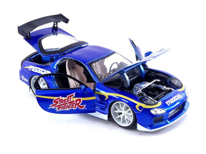 Jada Street Fighter 1:24 1993 Mazda RX-7 Die-Cast Car & 2.75" Chun-Li Figure, Toys for Kids and Adults(COD NOT AVAILABLE)