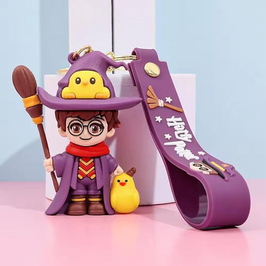 Harry Potter Keychain with Loop and Hook Key Chain - Anime Key Ring for Girls Boys | Silicone Key Chain, Bag Charm | Stylish Keyring, Bike Keychain