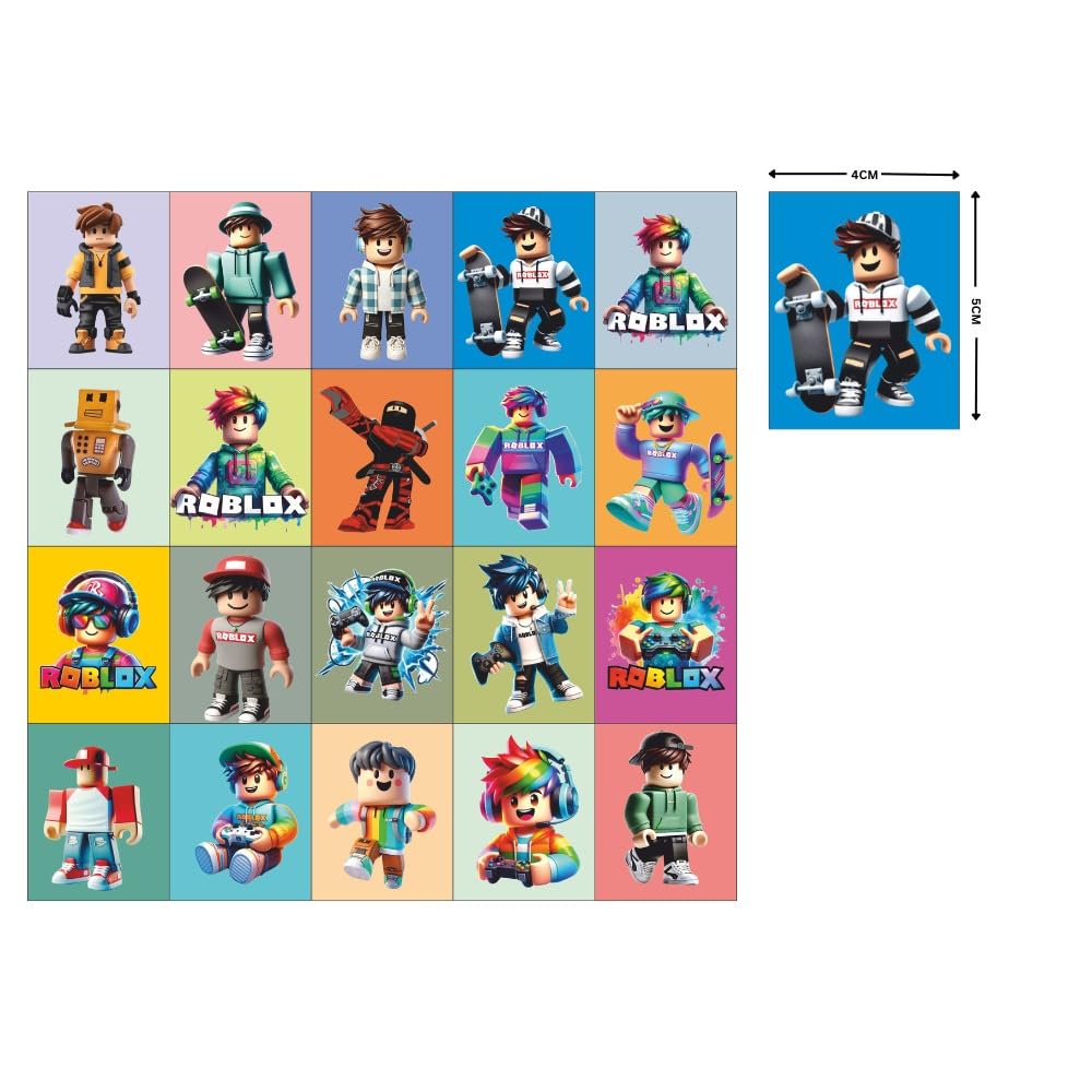 Roblox Kids Fridge Magnet Set, Refrigerator Magnets | Fun Collectible Gift & Home Décor (Pack of 20) 4x5 cm