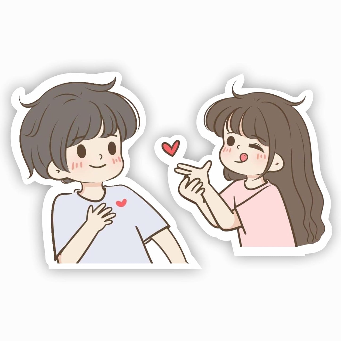 Cute Couple MDF Wooden Fridge Magnet | Romantic Cartoon Love Design | Decorative Magnet for Refrigerator, Home & Office (Heart)