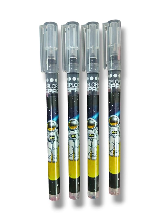 4Pcs Astronaut Space Pens Cute Pens 0.5mm Black Ink Pen