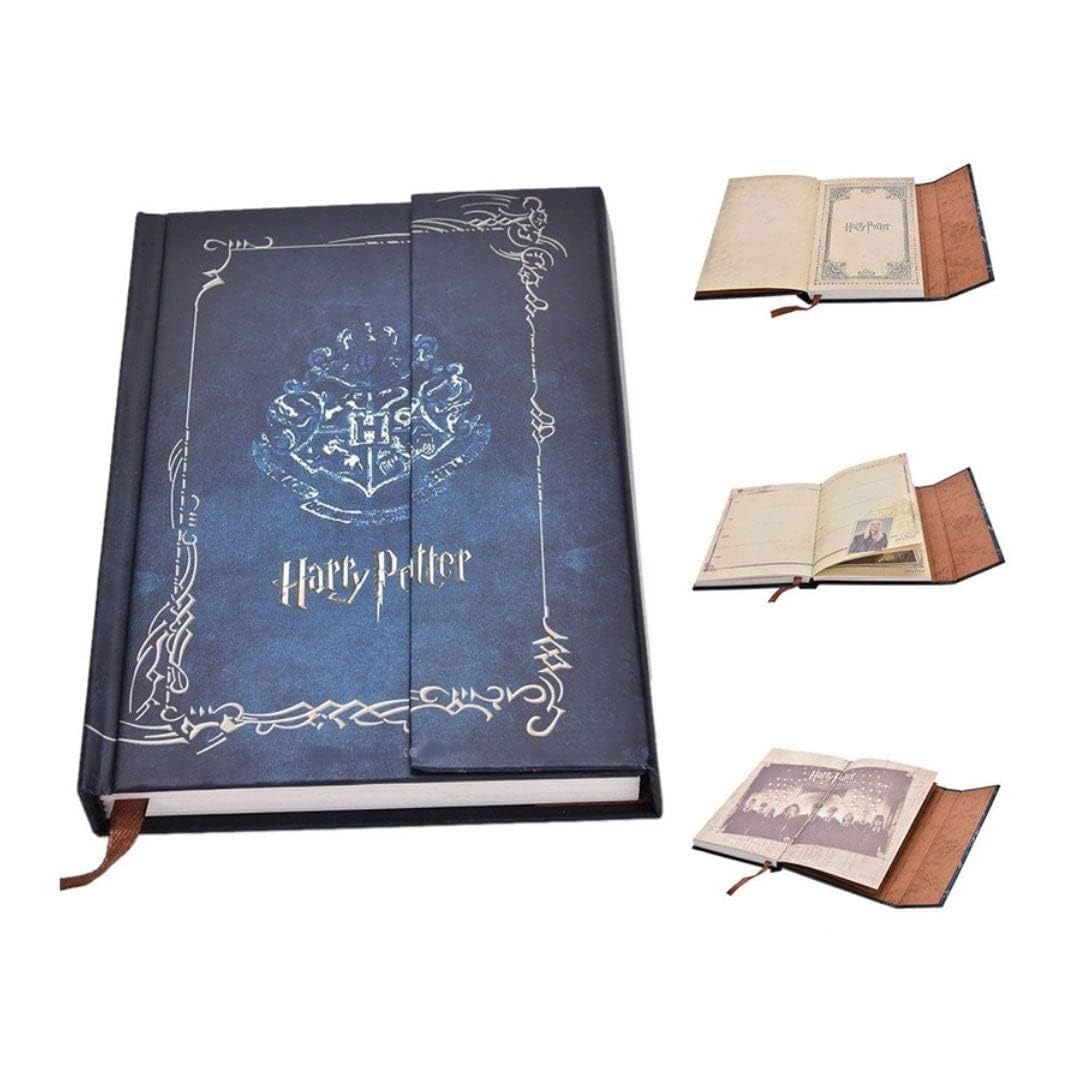 The Key House Figure, Harry Potter Hard Cover Journal Diary Notebook | Rustic Blue Look | Wizard Kid Memorabilia | Potter Heads | Magnetic | 115x168x20 mm, 192 Pages