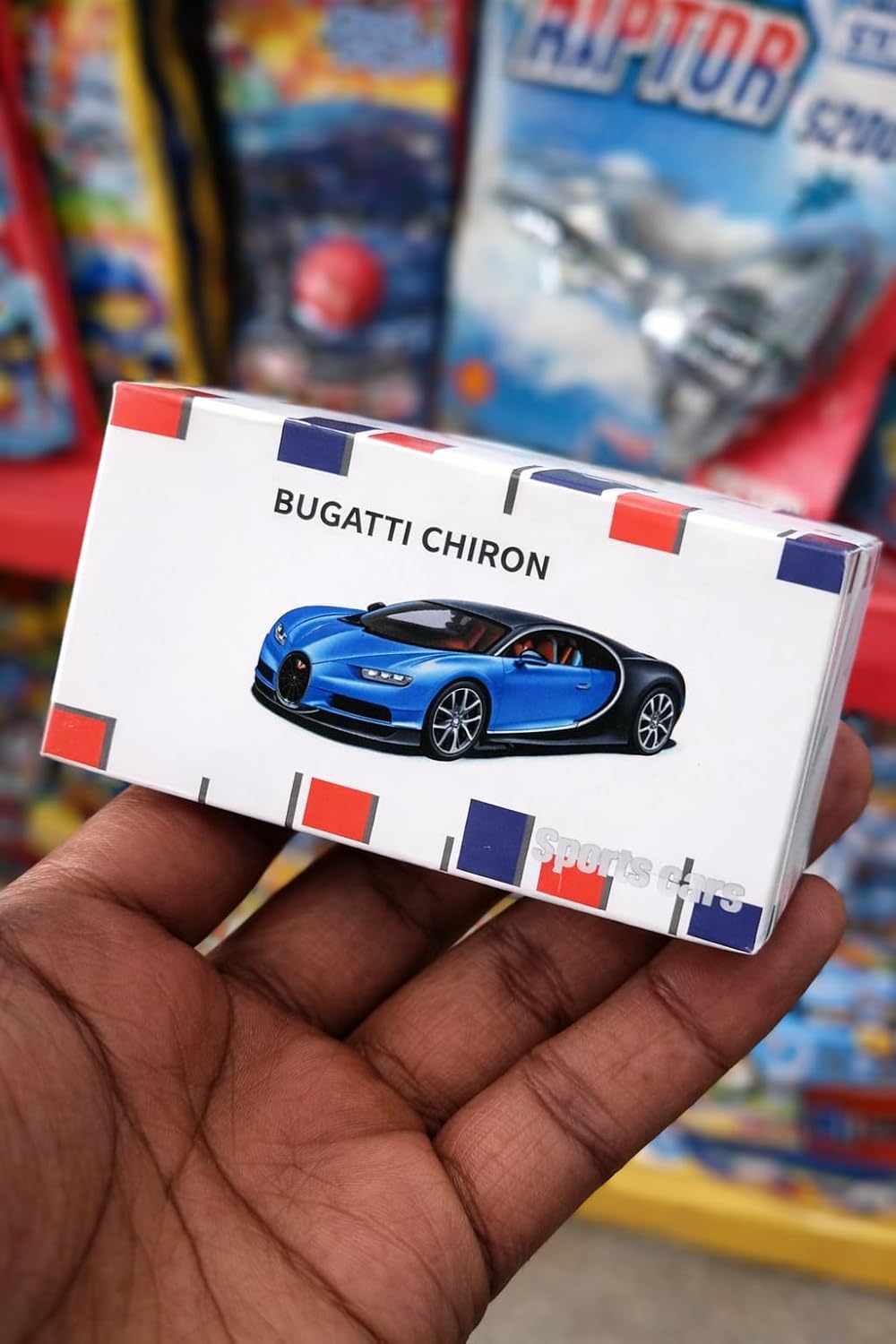 Bugatti Chiron 1:64 Scale Miniature Sports Car Model – Blue & Black Collectible Toy with Box | COD Not Available