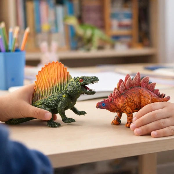Spinosaurus & Stegosaurus Dinosaur Figures Set of 2 | Realistic Simulation Models | Kids Educational Figures | Desk Decor & Return Gift