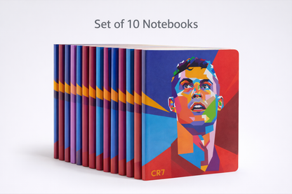 CR7 Notebook Set of 10 A5 Size | 100 Pages Premium Quality Notebooks | Smooth Writing Journal | School Office Study Notebook Set