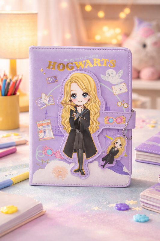 Hogwarts Theme Diary Notebook | Cute Magical Purple Journal | Premium Aesthetic Notebook for Students, Girls & Boys | Gift for All Ages (18x13 cm)