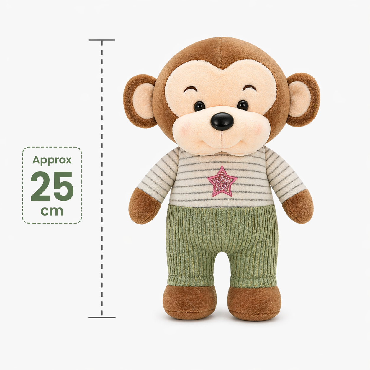 Milo the Cuddle Monkey Plush Toy – Soft Stuffed Animal for Kids, Baby & Gift (25cm Cute Teddy Doll)