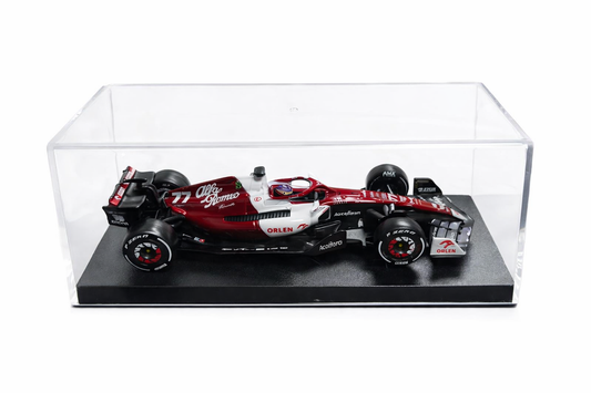 Alfa Romeo C42 F1 Diecast Model Car 1:43 Scale – Valtteri Bottas #77 | Bburago Formula 1 Collectible with Display Case