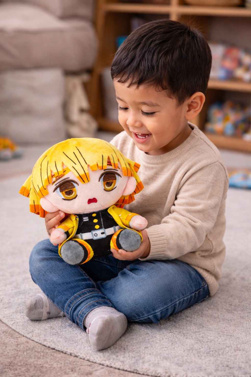 Zenitsu Agatsuma Plush Toy 20 CM – Anime Soft Stuffed Doll | Premium Quality Fabric | Cute Gift for Kids, Boys, Girls & Anime Fans
