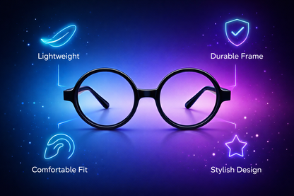 Classic Round Black Eyeglasses for Men & Women | Lightweight Stylish Frame | Unisex Fashion Glasses