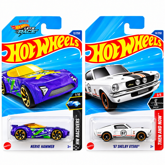 Hot Wheels Nerve Hammer & ’67 Shelby GT500 Die-Cast Toy Cars Set of 2 – Collectible Miniature Cars | COD Not Available