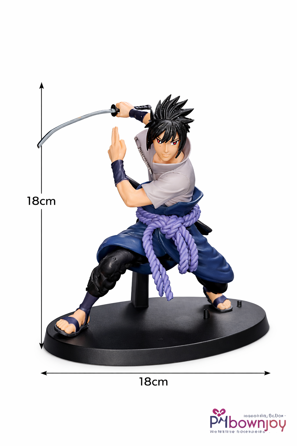 Naruto-Sasuke Uchiha Action Figure 18cm – Naruto Anime Collectible Statue with Sword & Base |
