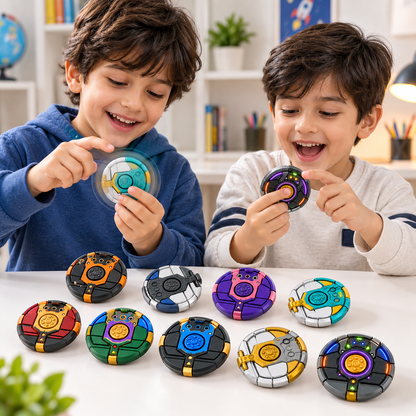 Transforming Spinner Robot Toy Set of 10 for Boys & Girls | 6 CM Plastic Spinning Toy (Random Design ) Cod Not Available