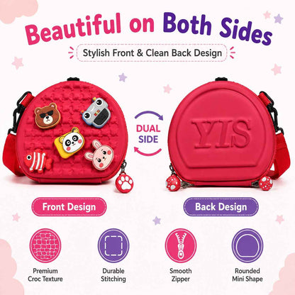 Cute Mini Purse for Little Girls | Round Crossbody Sling Bag | Soft Silicone Coin Purse | Kids Shoulder Bag | Random 1 Piece