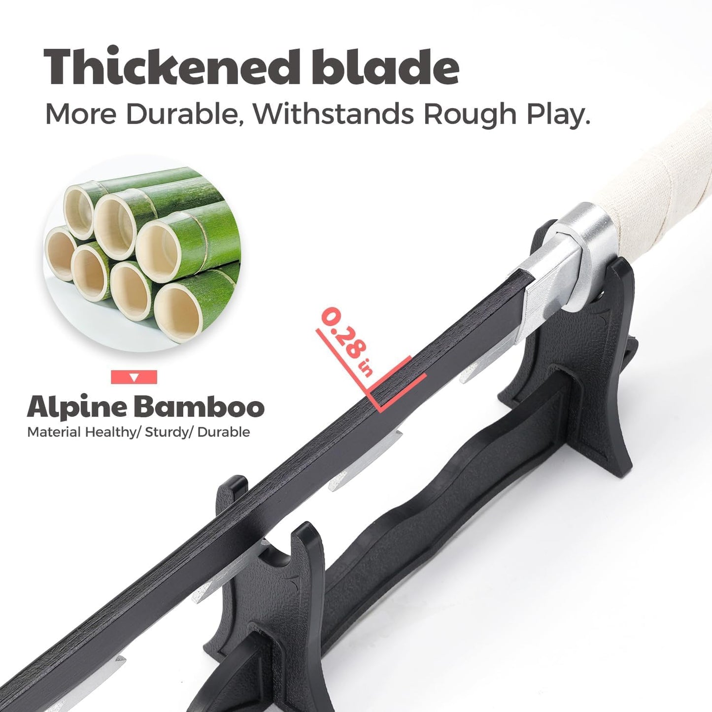 Demon Slayer Wooden Katana Sword 23.6 Inch Anime-Inspired Toy Sword with Scabbard & Stand | Safe Cosplay Prop for Pretend Play & Costume Use (Demon Slayer