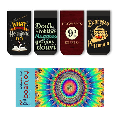 Harry Potter Bookmark Set of 10-8 Magnetic Bookmarks + 2 Paper Bookmarks for Book Lovers, Aesthetic Bookmarks, Magnetic Bookmarks for Readers (11 x 2.9 cm) (Quotes)