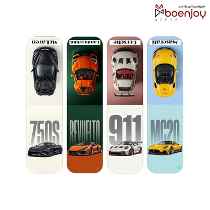 Super Cars Bookmark Set of 10-8 Magnetic Bookmarks + 2 Paper Bookmarks for Book Lovers, Aesthetic Bookmarks, Magnetic Bookmarks for Readers (11 x 2.9 cm)