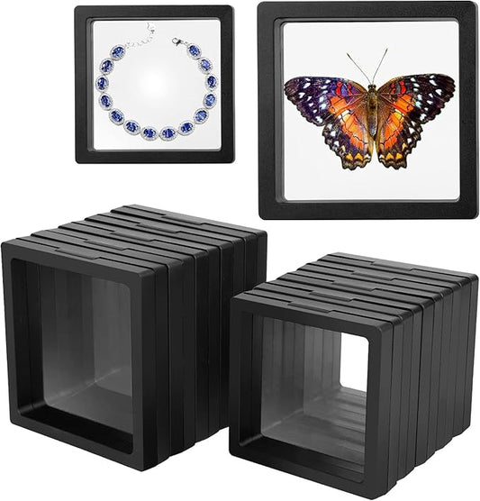 Floating Display Frame Set of 4 – PE Film Jewelry & Coin Storage (Random Color)