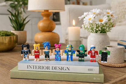 Roblox Building Block Set for Kids, 8 Pcs Mini Figures Play Set, Action Figures | Creative Building Toys for Boys & Girls Age 6+