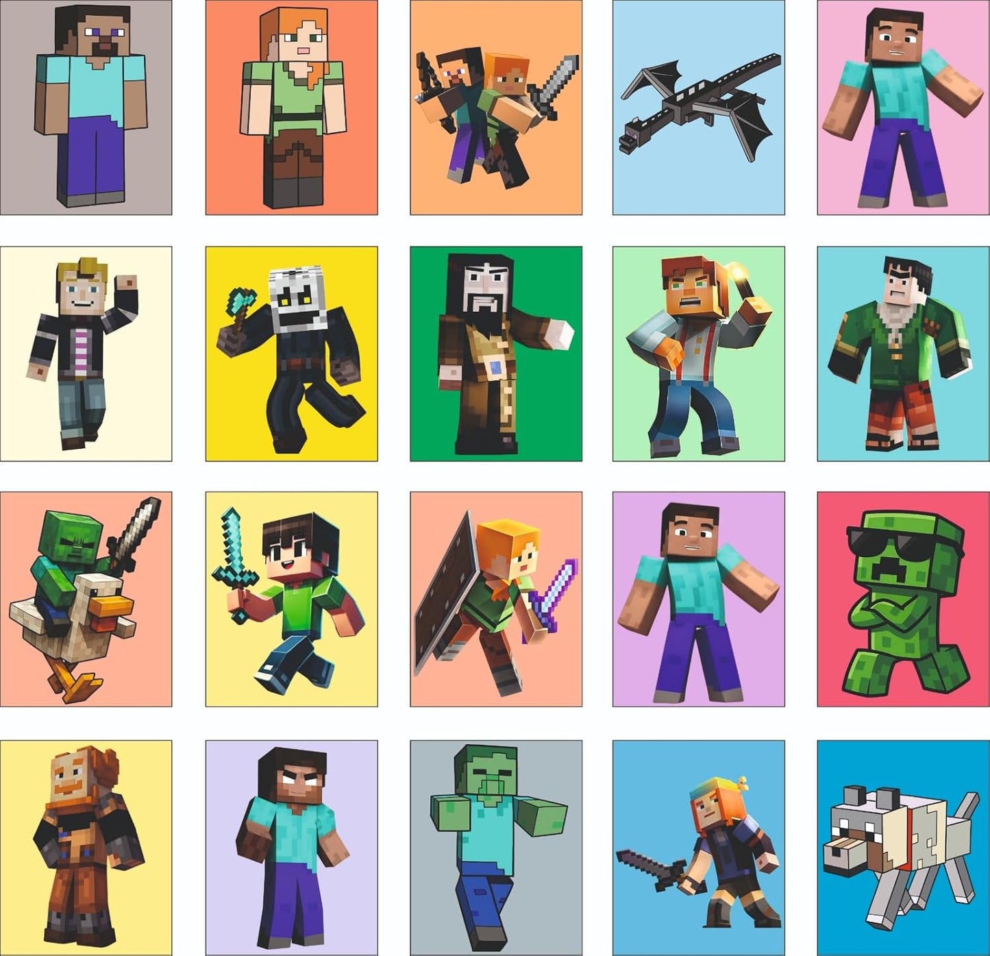 Minecraft Kids Fridge Magnet Set, Refrigerator Magnets | Fun Collectible Gift & Home Décor (Pack of 20) 4x5 cm