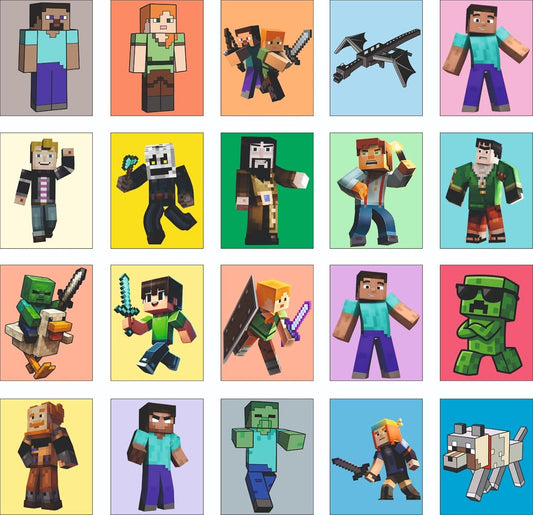 Minecraft Kids Fridge Magnet Set, Refrigerator Magnets | Fun Collectible Gift & Home Décor (Pack of 20) 4x5 cm