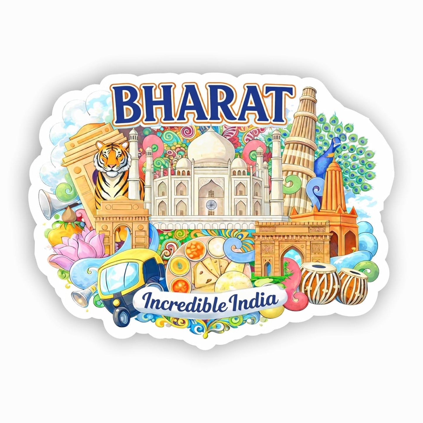 Bharat MDF Wood Fridge Magnet, Refrigerator Magnets | Decorative Kitchen Magnets | Decorative Collectible for Home & Office (Pack of 1) 10x6 cm