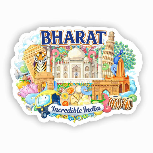 Bharat MDF Wood Fridge Magnet, Refrigerator Magnets | Decorative Kitchen Magnets | Decorative Collectible for Home & Office (Pack of 1) 10x6 cm