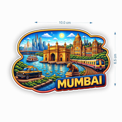 Gifts- Mumbai MDF Wood Fridge Magnet, Refrigerator Magnets | Decorative Kitchen Magnets | Decorative Collectible for Home & Office (Pack of 1) 10x6 cm