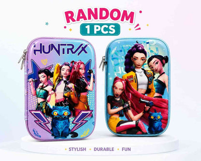 K Pop Demon Hunters Pencil Case Random 1 PCS – Cute Anime Zipper Storage Pouch for Kids Girls Boys School Stationery Organizer