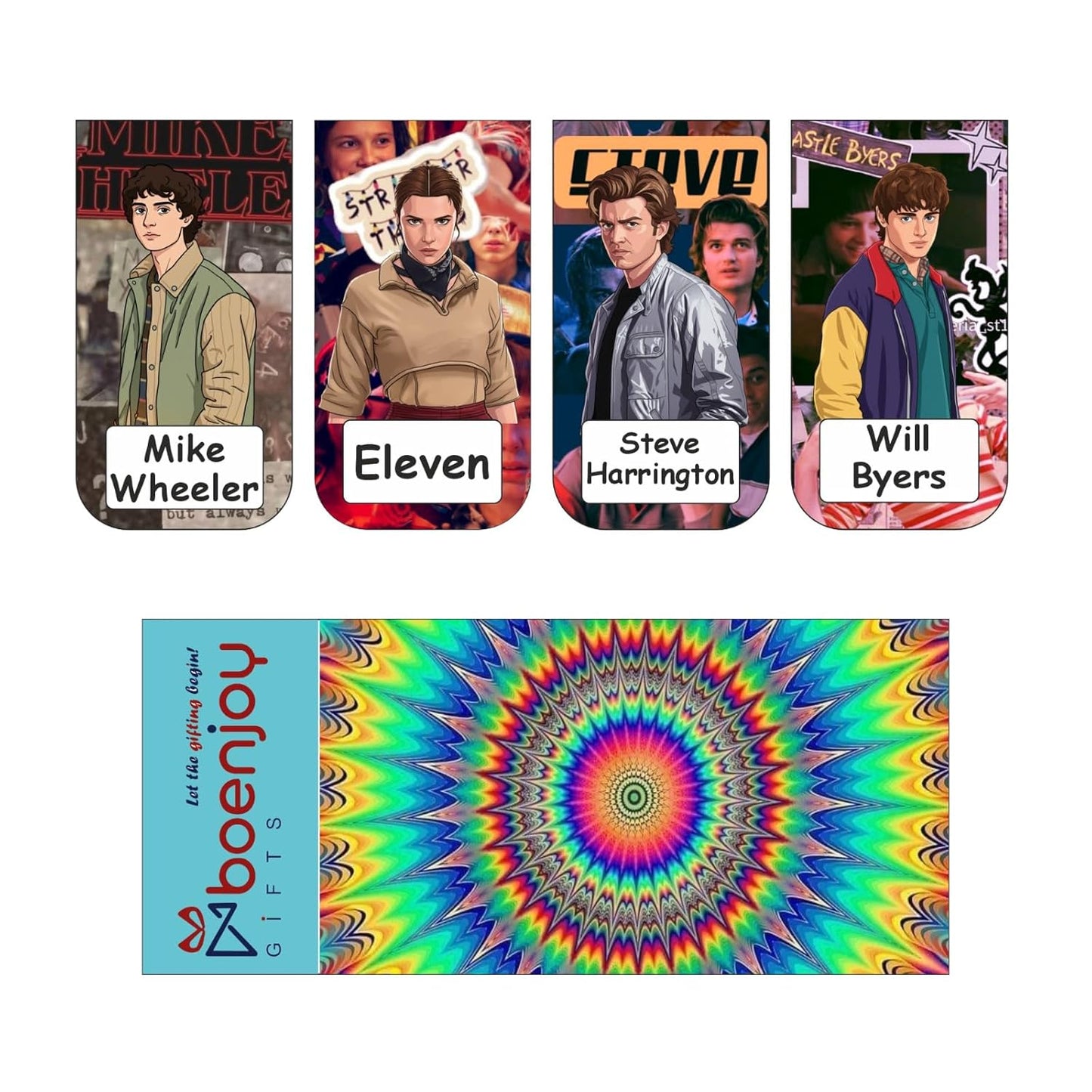 Stranger Things Bookmark Set of 10-8 Magnetic Bookmarks + 2 Paper Bookmarks for Book Lovers, (11 x 2.9 cm)