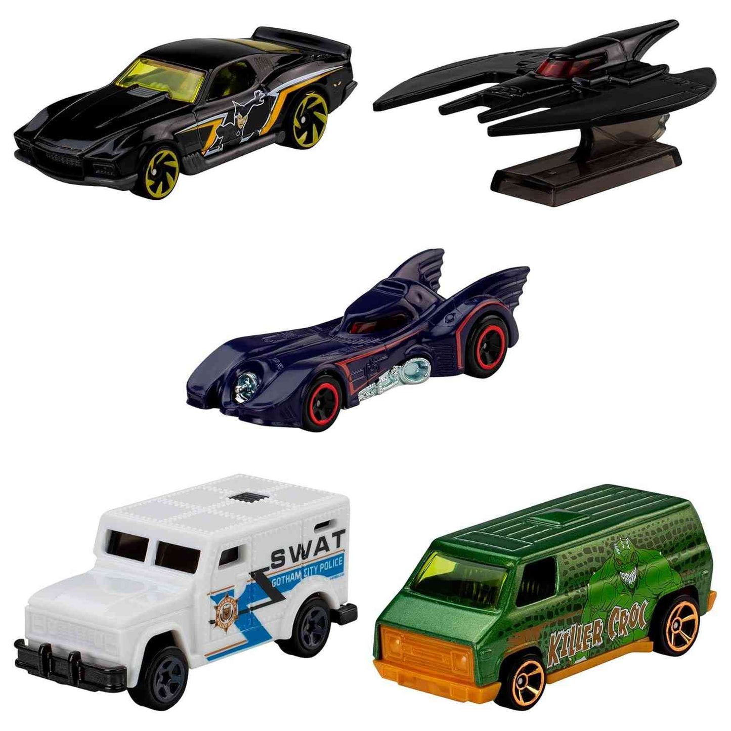 Hot Wheels 12-Piece Die-Cast Vehicle Collector Set | Batman, SWAT, Killer Croc, Catwoman, HW Torque, Muscle and Blown & Kool Kombi