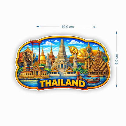 Thailand MDF Wood Fridge Magnet, Refrigerator Magnets | Decorative Kitchen Magnets | Decorative Collectible for Home & Office (Pack of 1) 10x6 cm