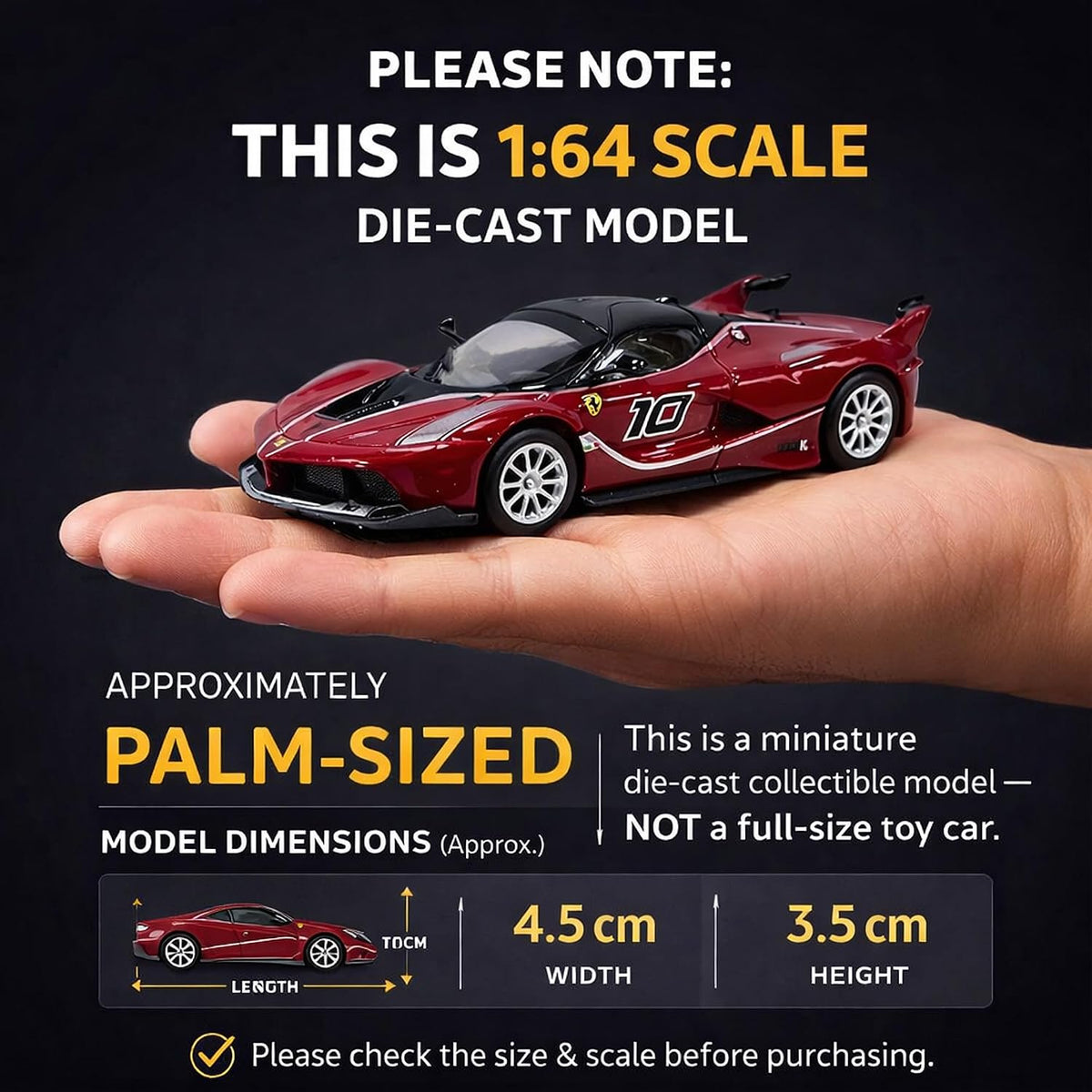Wizplex Bburago Ferrari FXX K 1:64 Scale Die-Cast Metal Toy Car – Red Collectible Miniature Model for Display & Gifting, Ages 3+ | COD NOT AVAILABLE