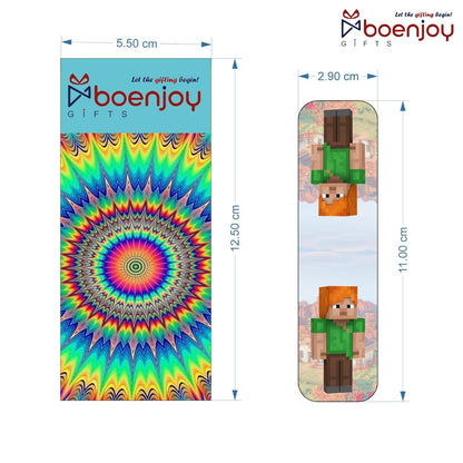 Mincraft Bookmark Set of 10-8 Magnetic Bookmarks + 2 Paper Bookmarks for Book Lovers, Aesthetic Bookmarks, Magnetic Bookmarks for Readers (11 x 2.9 cm)