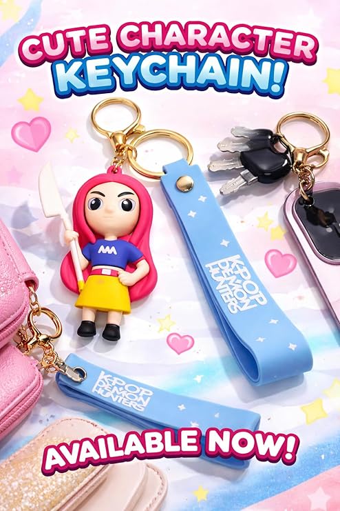 K POP Demon Hunters Keychains- Cute Anime Key Ring for Girls | Silicone Key Chain, Bag Charm | Stylish Gift for Kids & Women