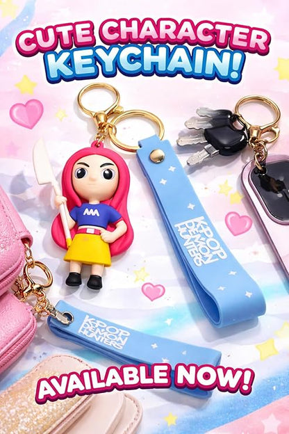 K POP Demon Hunters Keychains- Cute Anime Key Ring for Girls | Silicone Key Chain, Bag Charm | Stylish Gift for Kids & Women