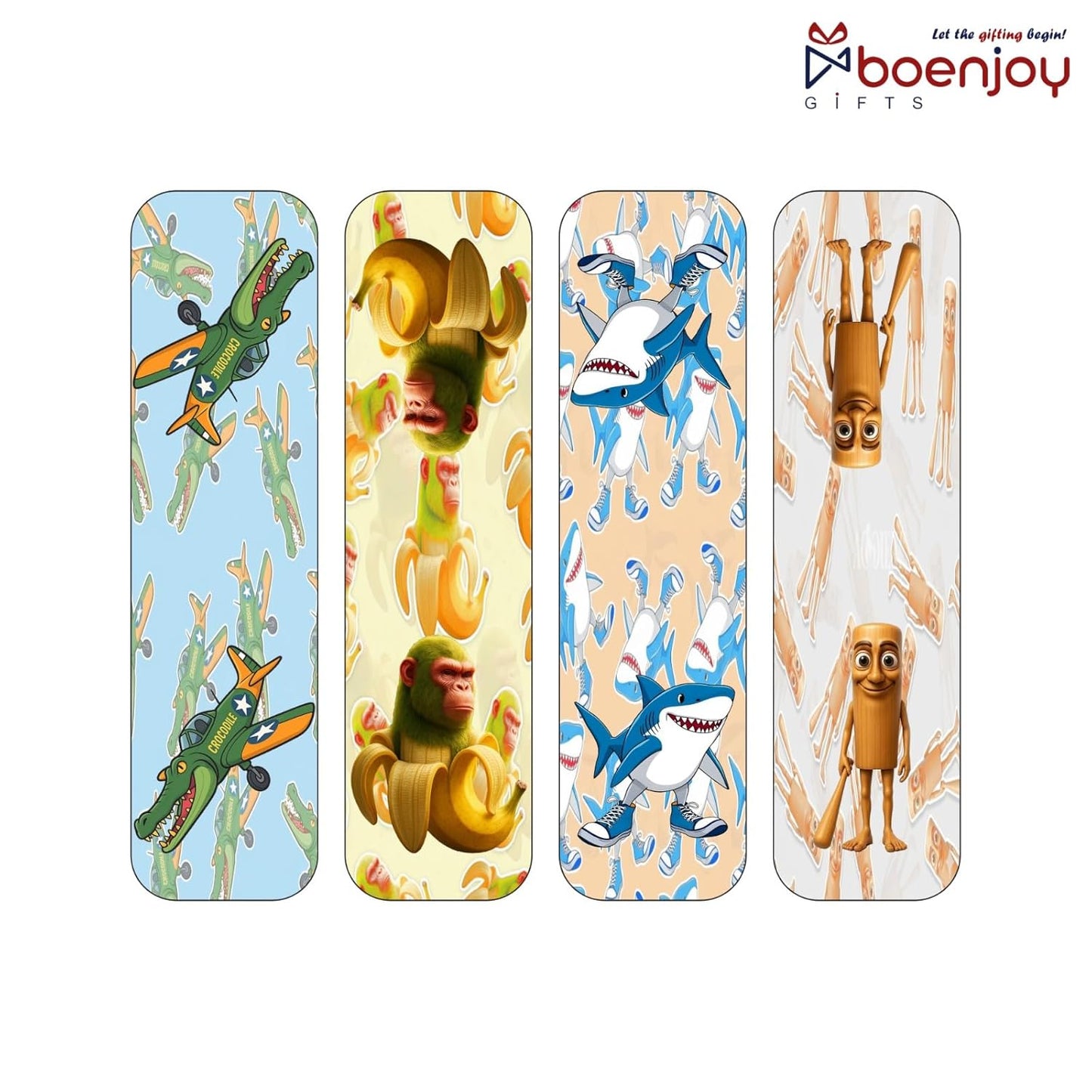 Italian Brainrot Bookmark Set of 10-8 Magnetic Bookmarks + 2 Paper Bookmarks for Book, Bombardino Crocodilo, tralalero tralala, Ballerina Cappuccina Funny Page Markers (11 x 2.9 cm)