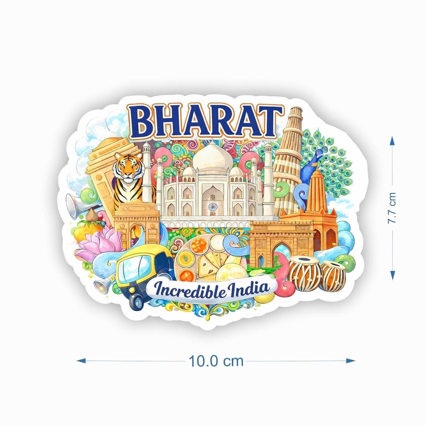 Bharat MDF Wood Fridge Magnet, Refrigerator Magnets | Decorative Kitchen Magnets | Decorative Collectible for Home & Office (Pack of 1) 10x6 cm