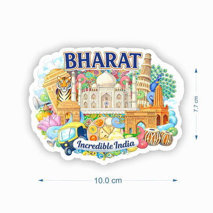 Bharat MDF Wood Fridge Magnet, Refrigerator Magnets | Decorative Kitchen Magnets | Decorative Collectible for Home & Office (Pack of 1) 10x6 cm