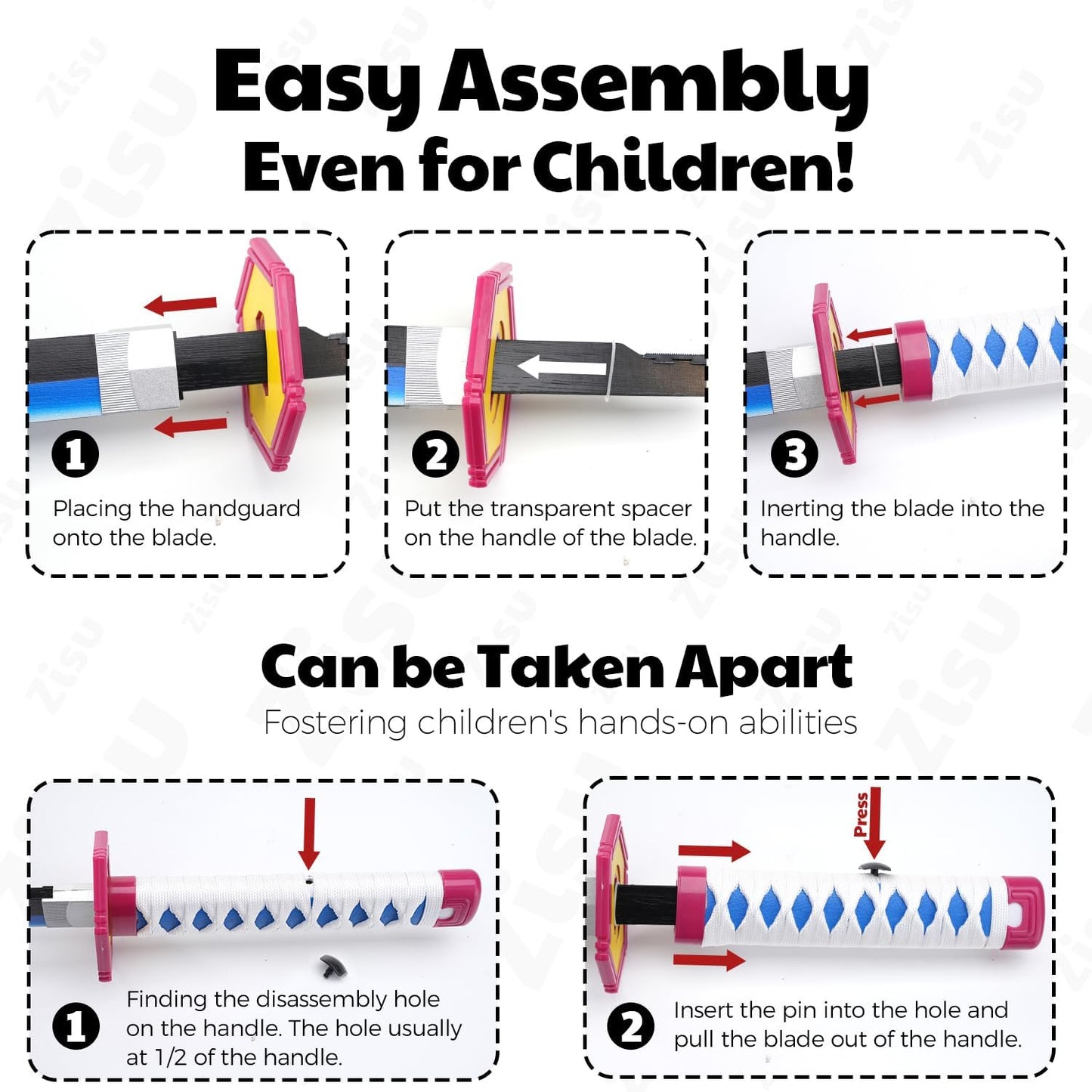 Demon Slayer Wooden Katana Sword 23.6 Inch Anime-Inspired Toy Sword with Scabbard & Stand | Safe Cosplay Prop for Pretend Play & Costume Use (Demon Slayer (Giyu Tomioka))