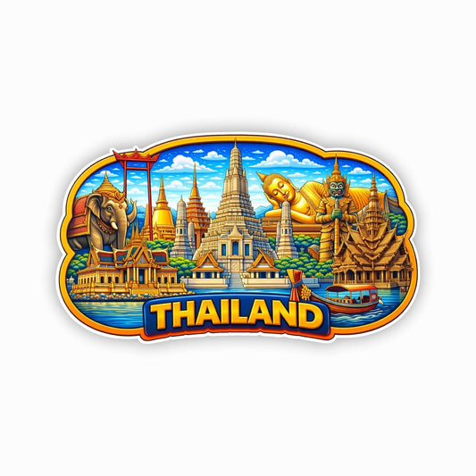 Thailand MDF Wood Fridge Magnet, Refrigerator Magnets | Decorative Kitchen Magnets | Decorative Collectible for Home & Office (Pack of 1) 10x6 cm