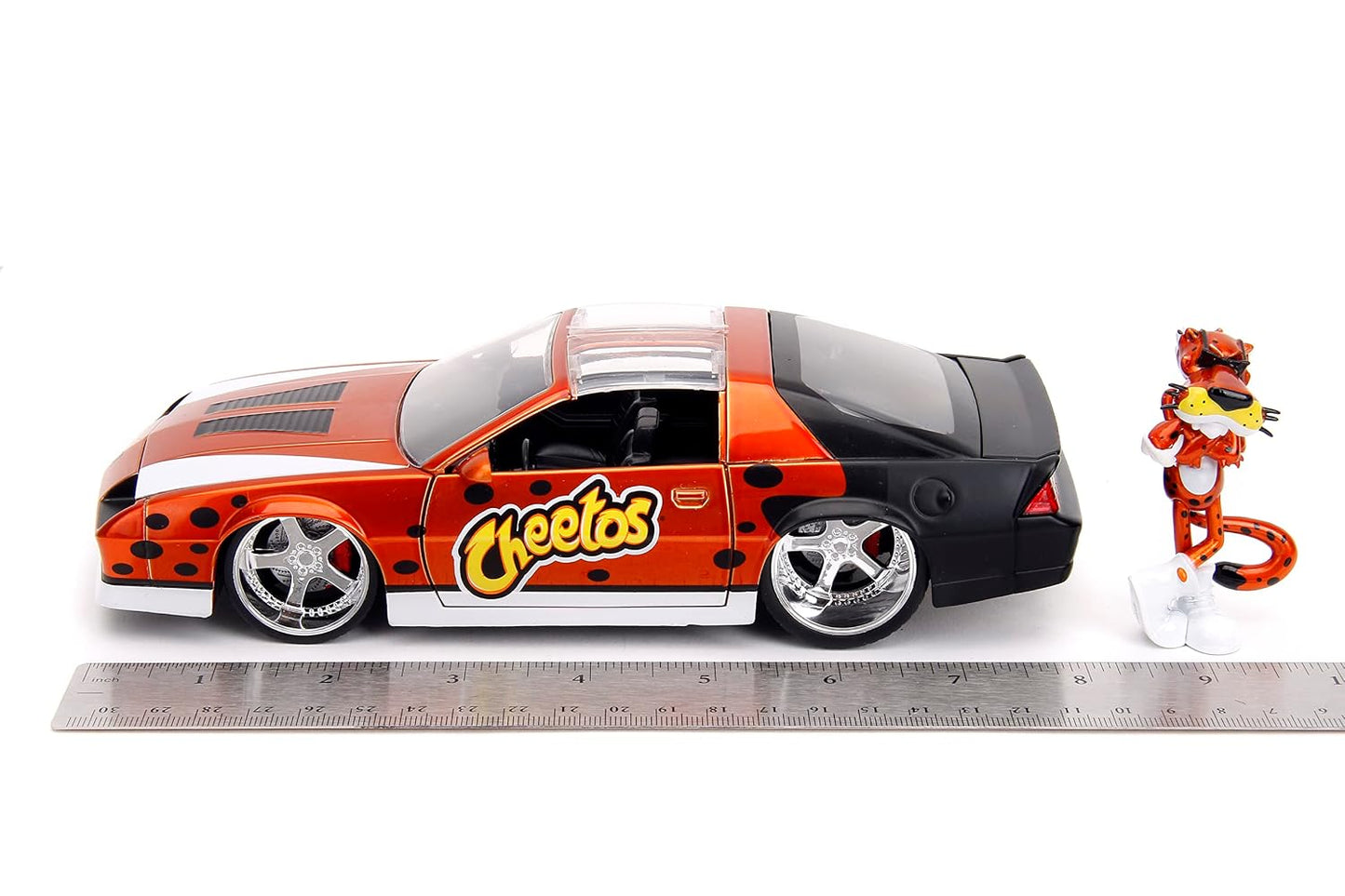 Jada Toys Cheetos 1:24 1985 Chevy Camaro Z28 Die-Cast Car & 2.75" Chester Cheetah Figure, Orange (COD NOT AVAILABLE)