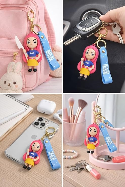 K POP Demon Hunters Keychains- Cute Anime Key Ring for Girls | Silicone Key Chain, Bag Charm | Stylish Gift for Kids & Women